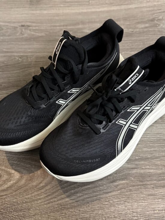 Asics Other - Asics Gel Nimbus 27 1011B958 Black White Running Sneakers Shoes Men's Size 9